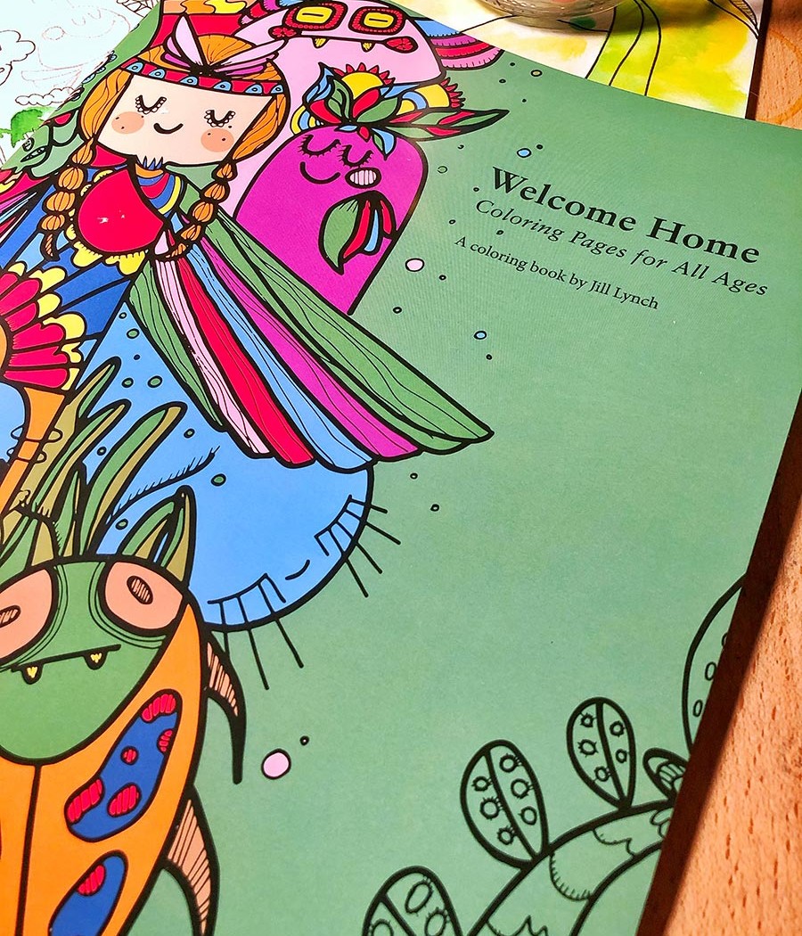 Welcome Home Coloring Book Cover Design