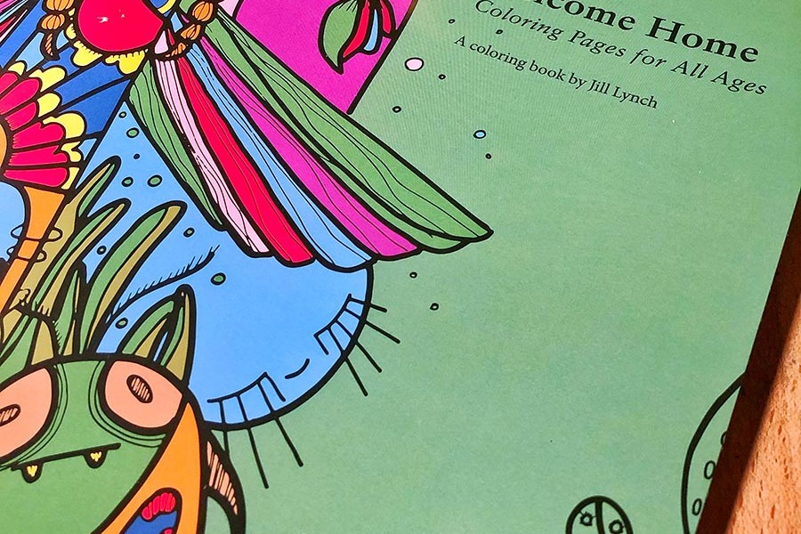 Welcome Home Coloring Book Cover Design